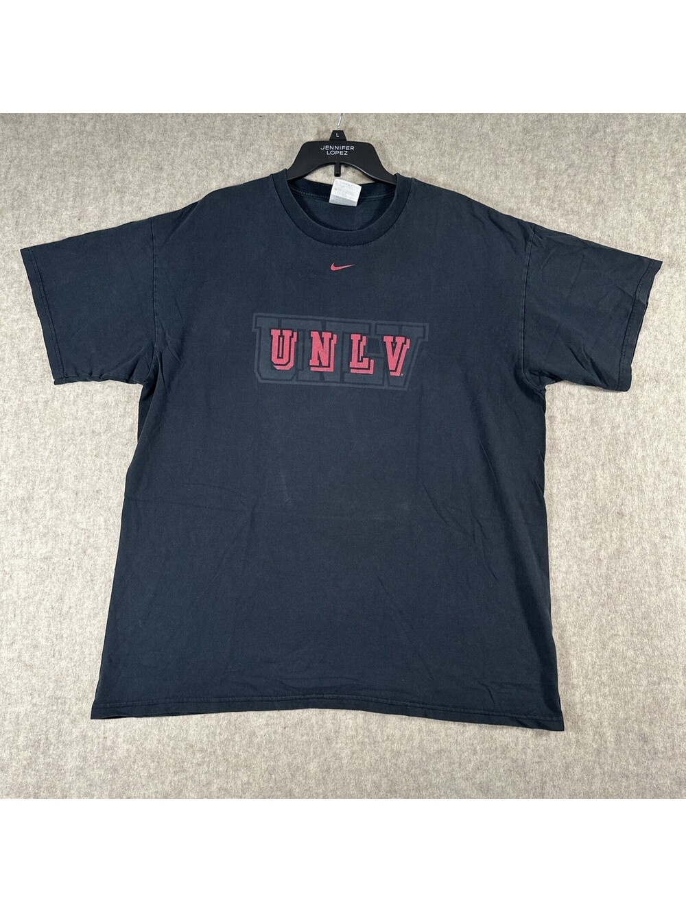 Vtg 90s Nike UNLV Swoosh T-Shirt XL Black Distressed Football NCAA
